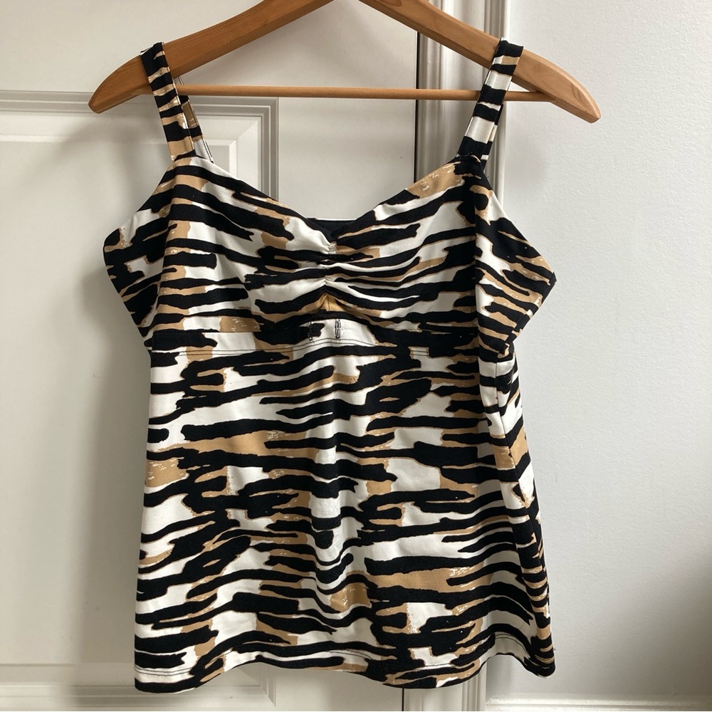 CHAPTER ONE STRETCH TANK TOP WITH ABSTRACT PRINT